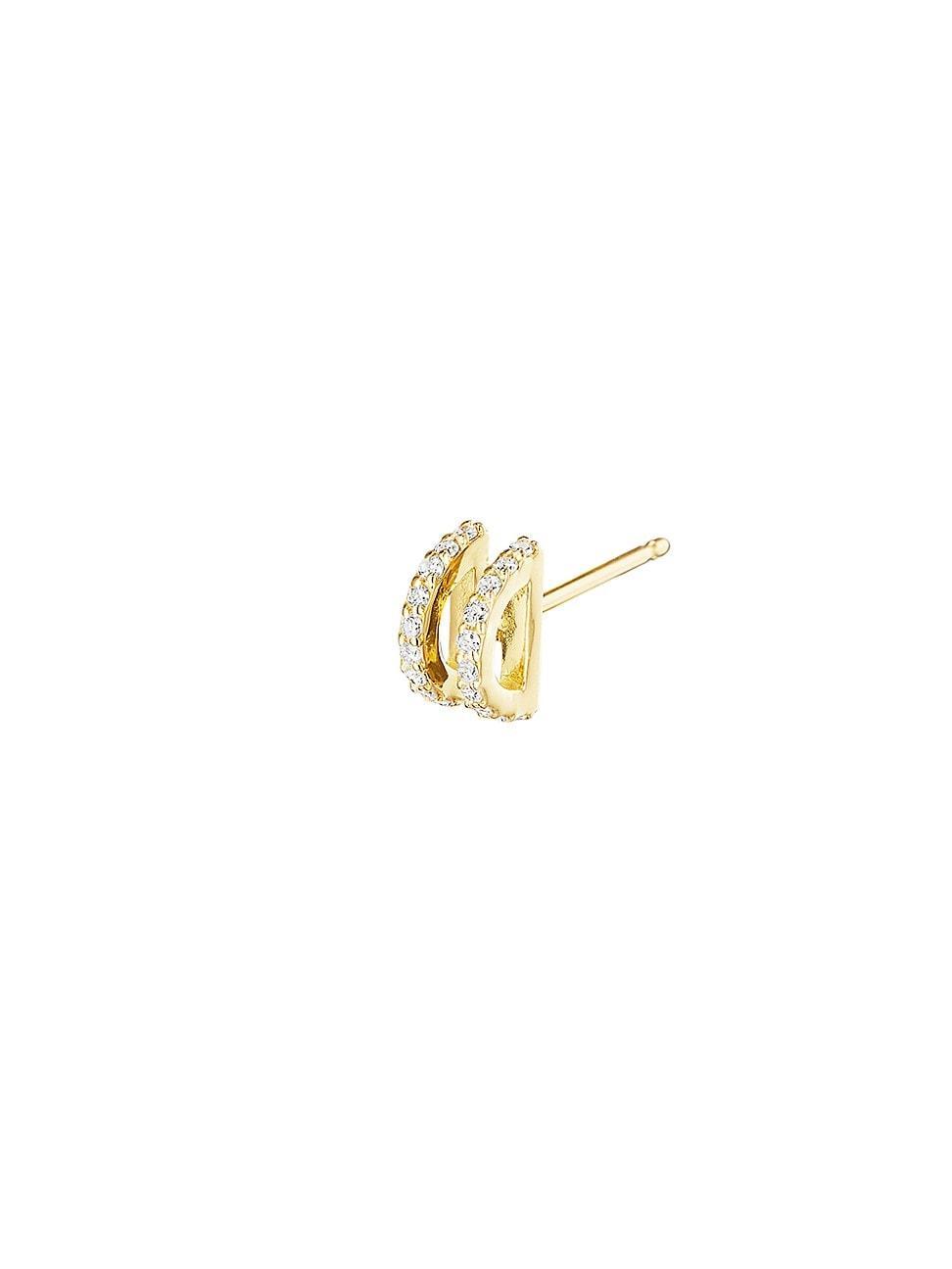 Womens TPLT 18K Yellow Gold & Diamond Single-Earring Product Image