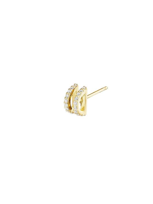 Womens TPLT 18K Yellow Gold & Diamond Single-Earring Product Image