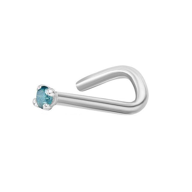 Lila Moon 14k White Gold Blue Diamond Accent Nose Ring, Womens Product Image