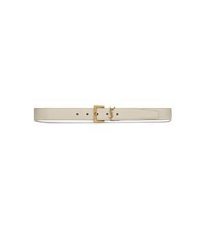 Womens Cassandre Belt with Square Buckle in Grained Leather Product Image