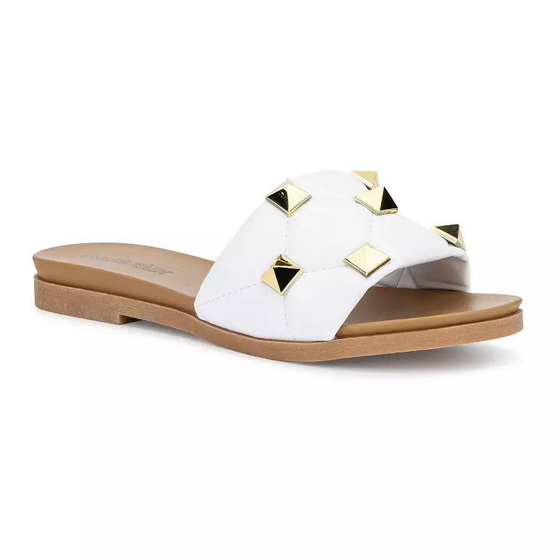 Olivia Miller Skylar Womens Studded Slide Sandals Product Image