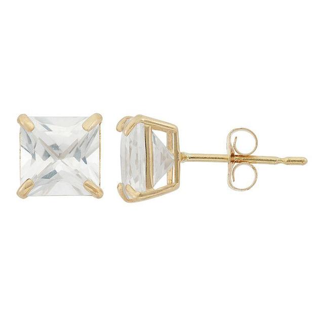 Designs by Gioelli Lab-Created White Sapphire 10k Gold Stud Earrings, Womens Product Image