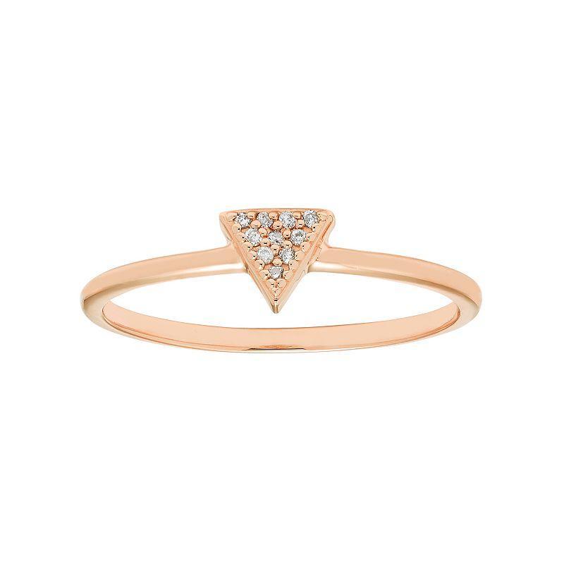 10k Gold Diamond Accent Triangle Ring, Womens White Product Image