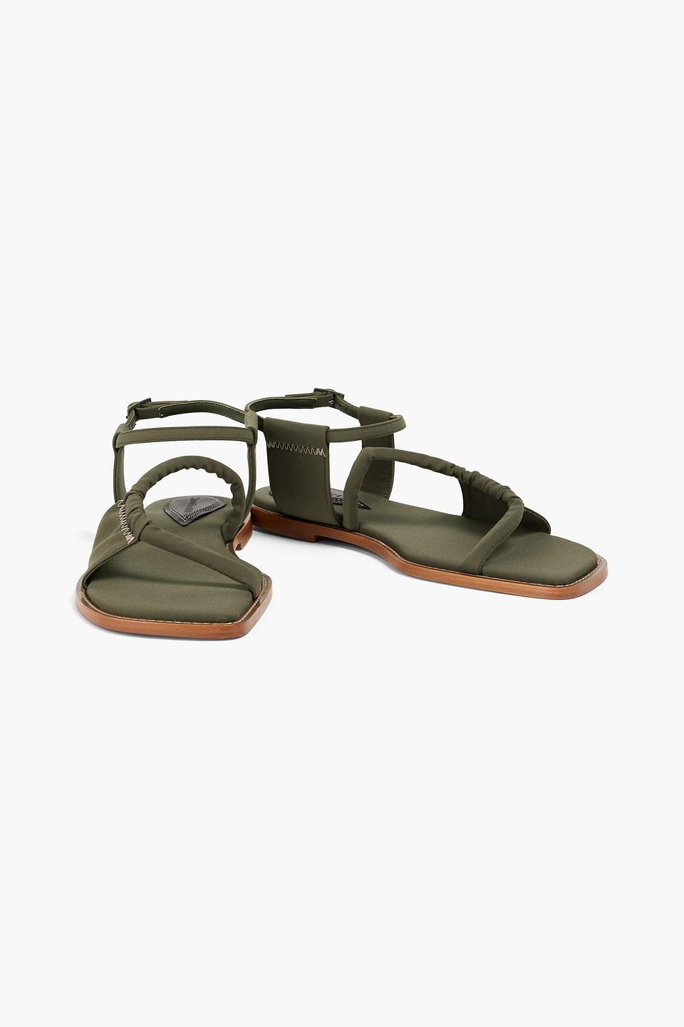 Shell Sandals In Army Green Product Image