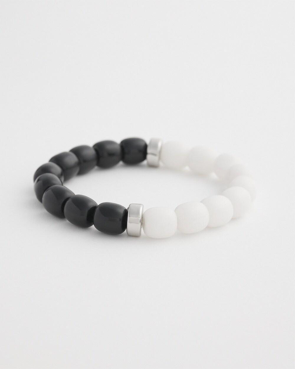 Agate Colorblock Beaded Stretch Bracelet   Chico's - Black/White - Women Product Image