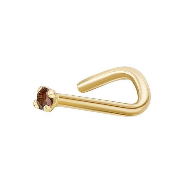 Lila Moon 14k Gold Brown Diamond Accent Nose Stud, Womens Product Image