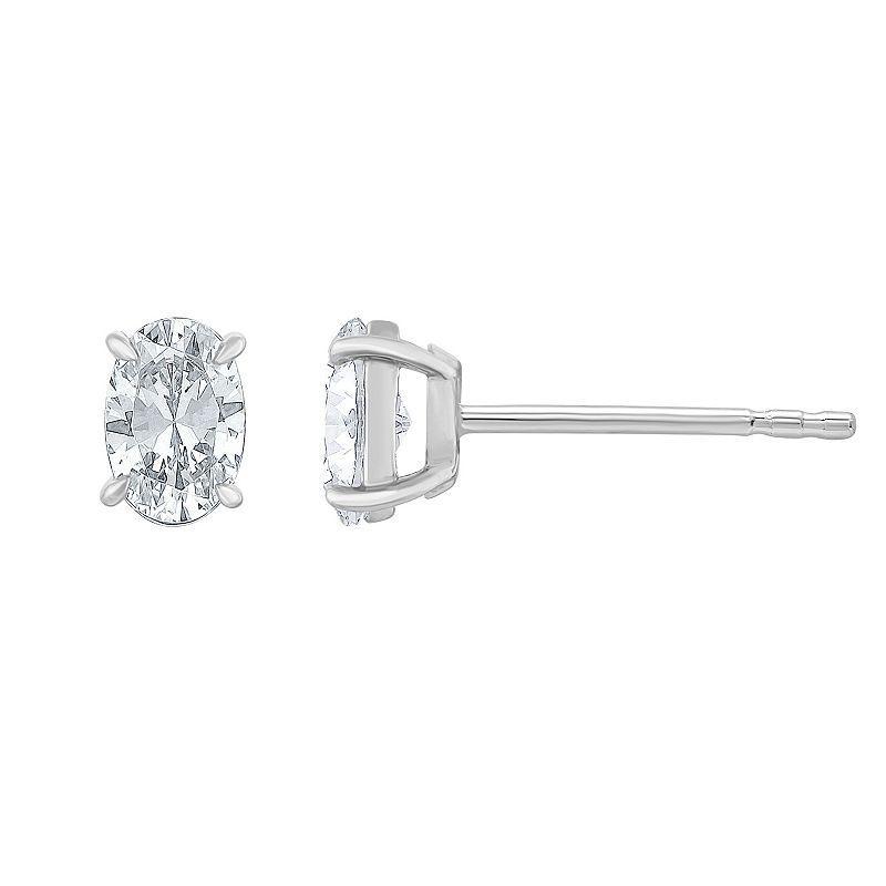 Diamond Medley 14k White Gold 1 Carat T.W. Lab-Grown Diamond Stud Earrings, Womens, 14k Whgold Product Image