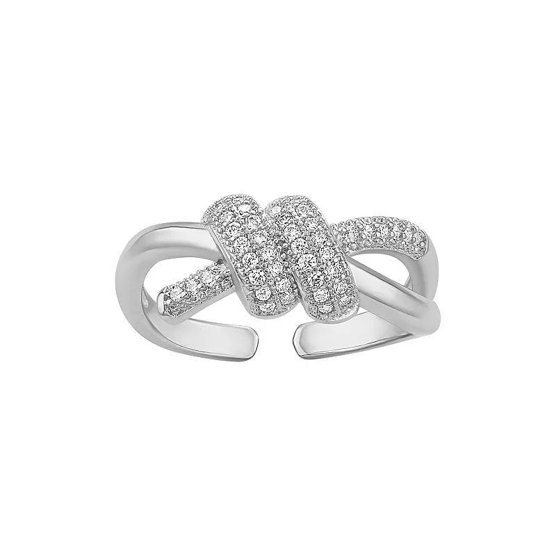 Emberly Pave Cubic Zirconia Knot Ring, Womens, Gray Product Image