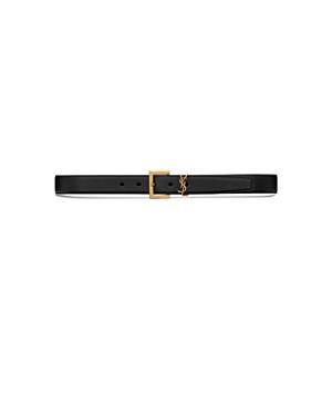 Womens Cassandre Belt with Square Buckle in Grained Leather Product Image