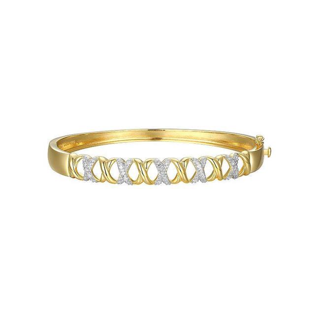 18k Gold Over Sterling Silver 1/3 Carat T.W. X Drop Bracelet, Womens Gold Tone Product Image