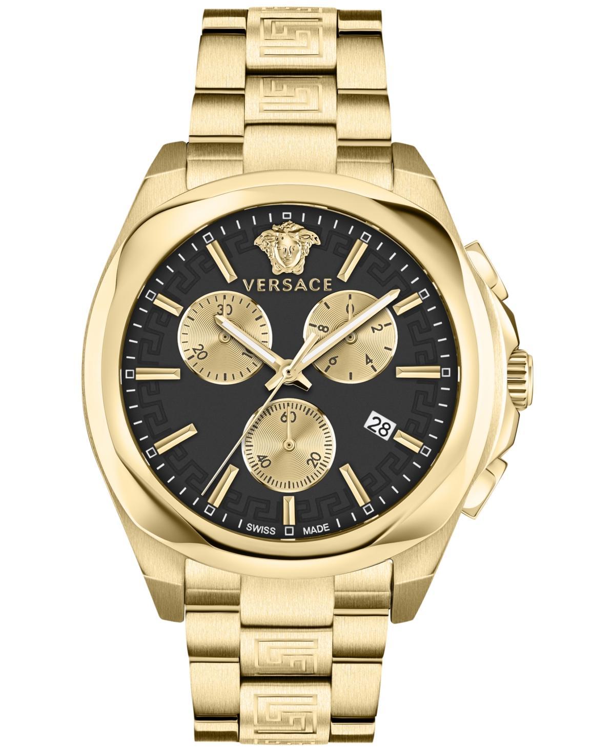 Versace Womens Swiss Chronograph Medusa Gold Ion Plated Stainless Steel Bracelet Watch 40mm Product Image