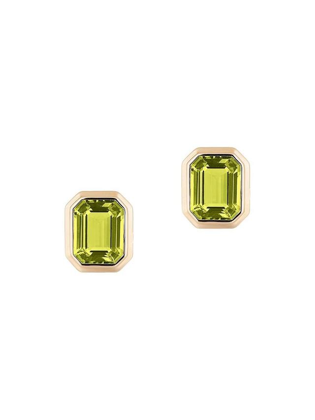 Womens Manhattan 18K Yellow Gold & Peridot Stud Earrings Product Image