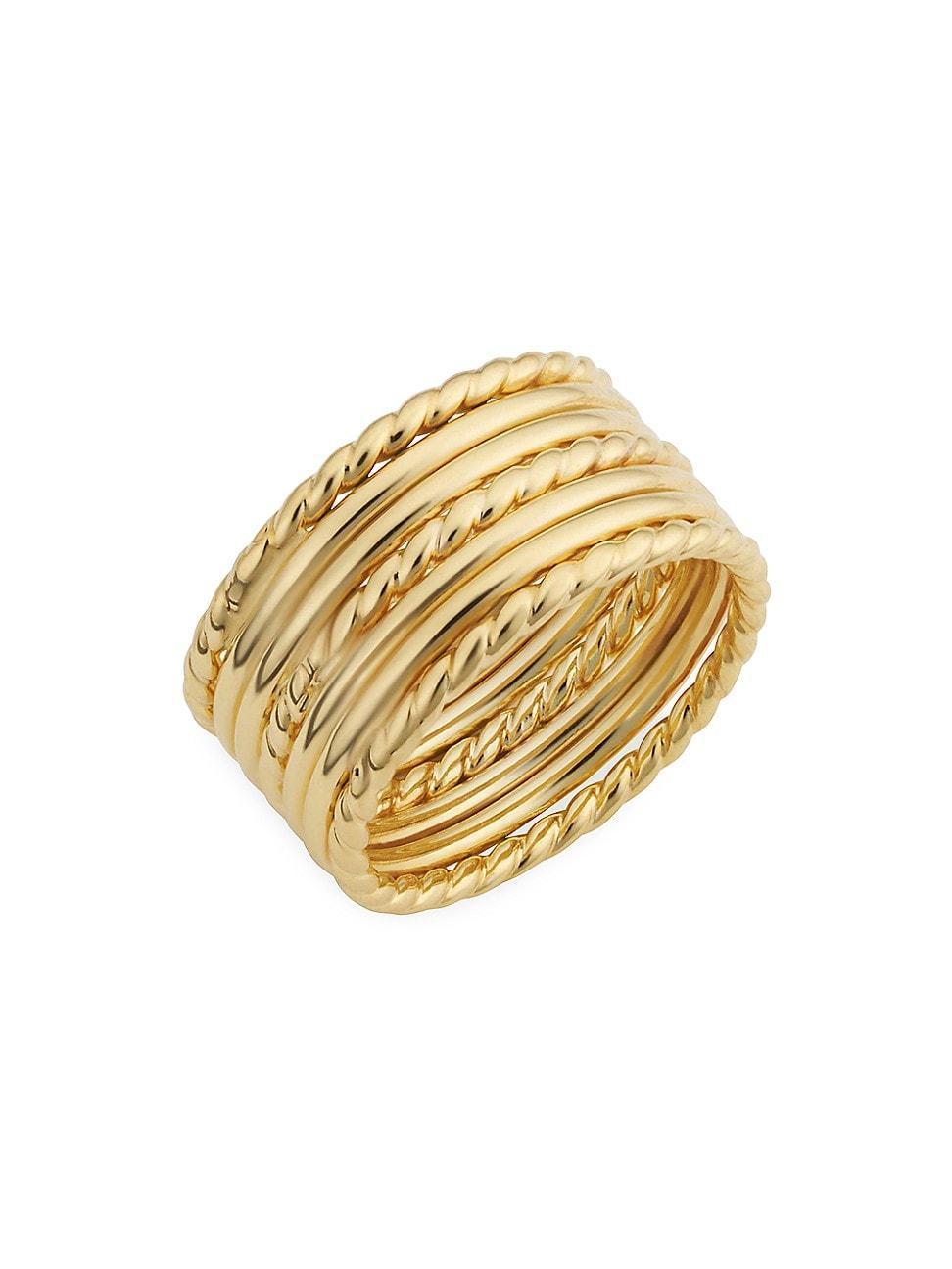 Womens 14K Yellow Solid Gold Cleopatra Ring Product Image