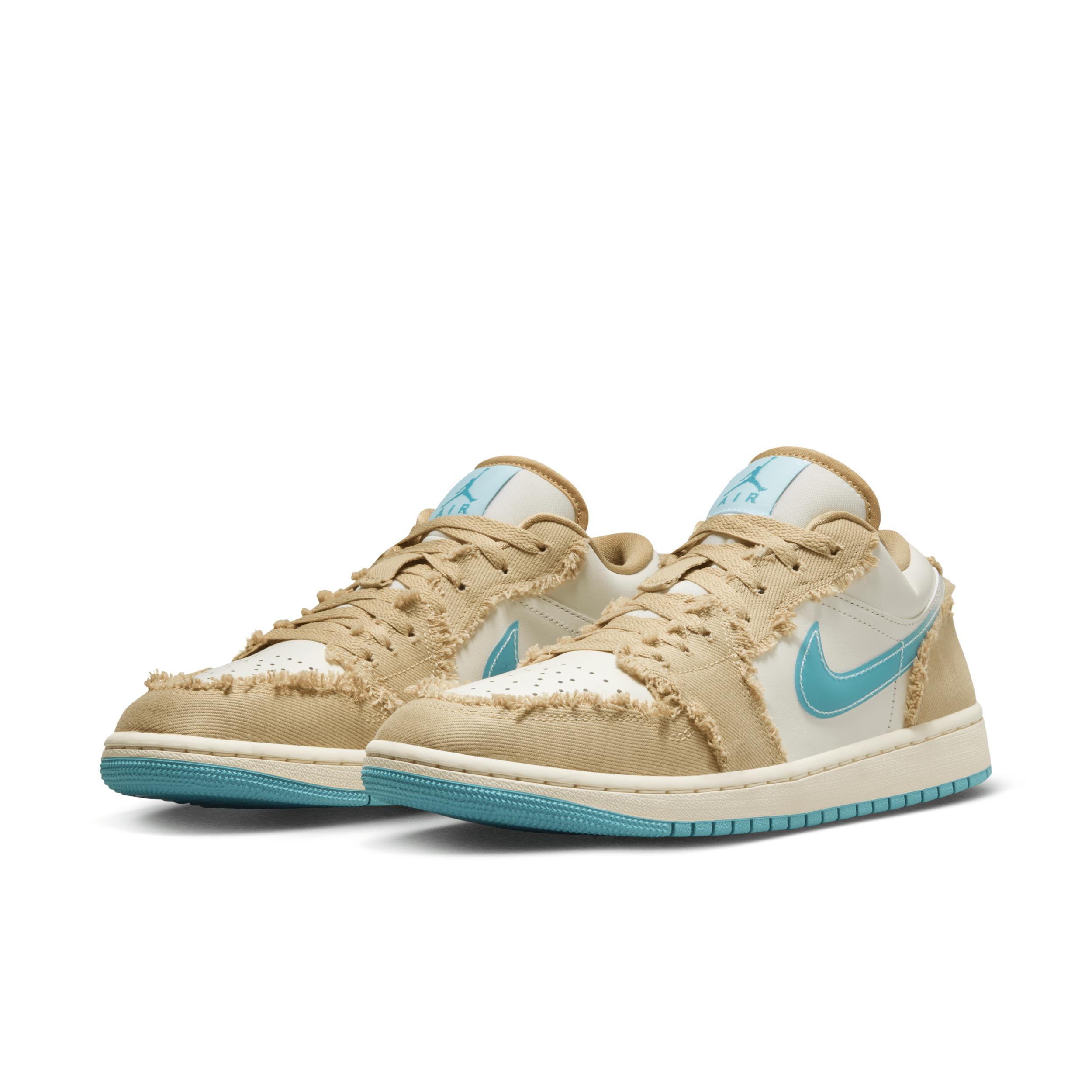 Jordan Womens Jordan AJ 1 Low - Womens Basketball Shoes Tan/Teal Product Image