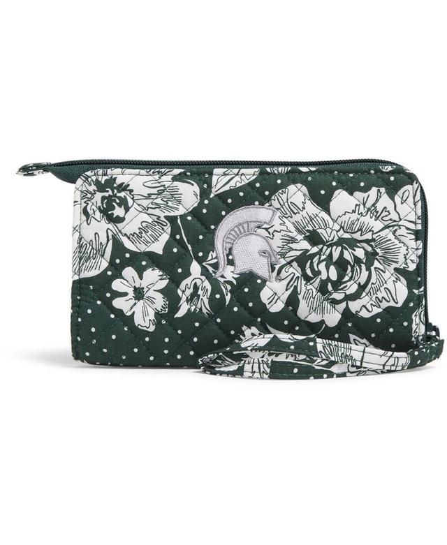 Womens Vera Bradley Michigan State Spartans Rain Garden Front-Zip Wristlet - Green Product Image