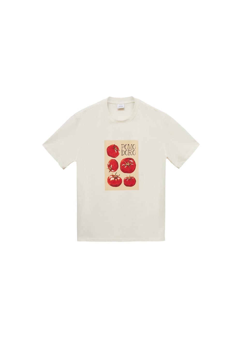 MANGO MAN - Regular fit printed cotton t-shirt ecruMen Product Image