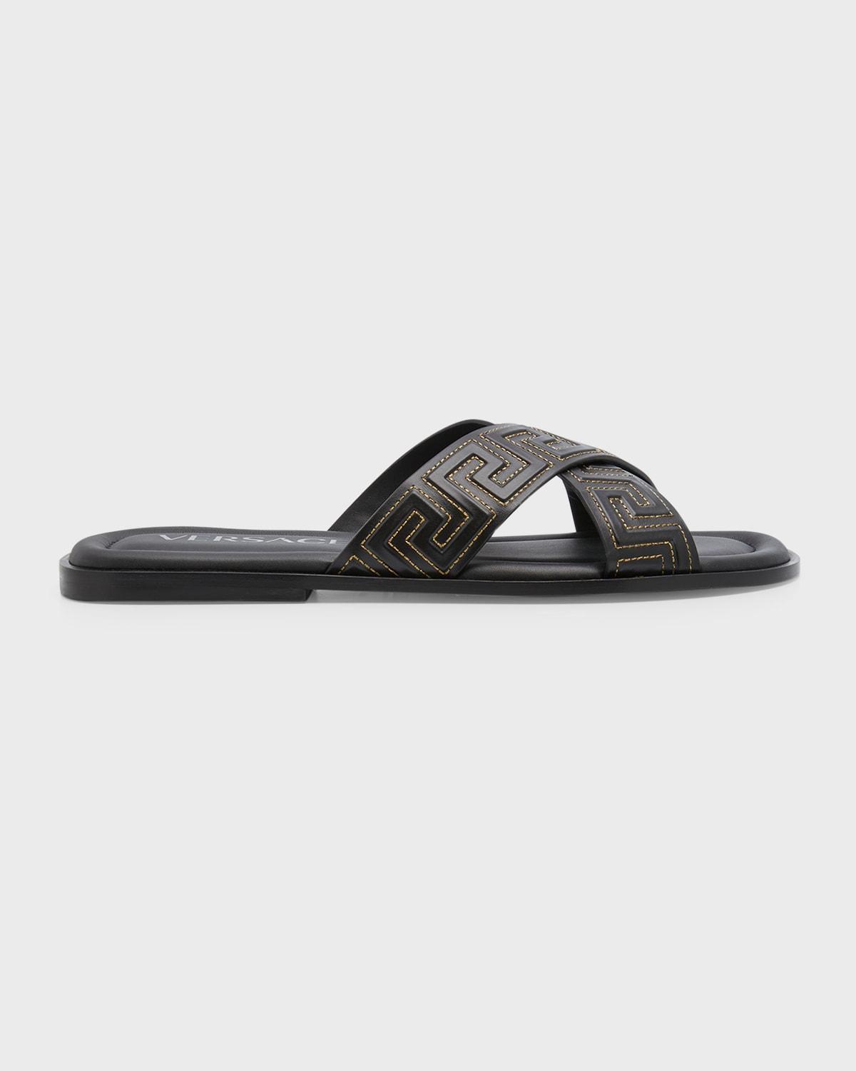 Versace Mens Greca Raised Key Strap Sandals Product Image