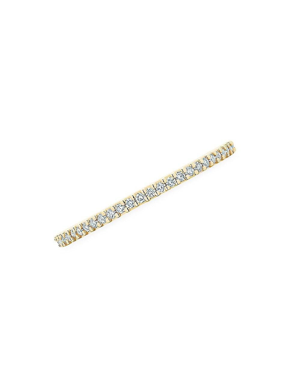 Womens Iconic 18K Yellow Gold & Diamond Rose Du Matin Stackable Ring Product Image