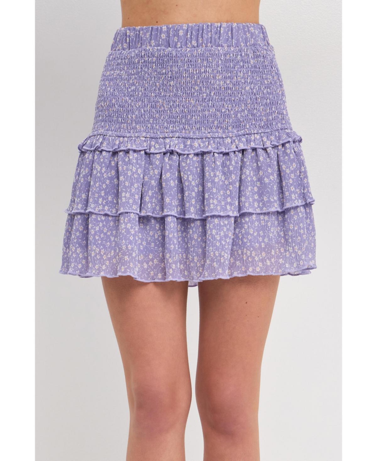 Womens Floral Mini Skirt Product Image