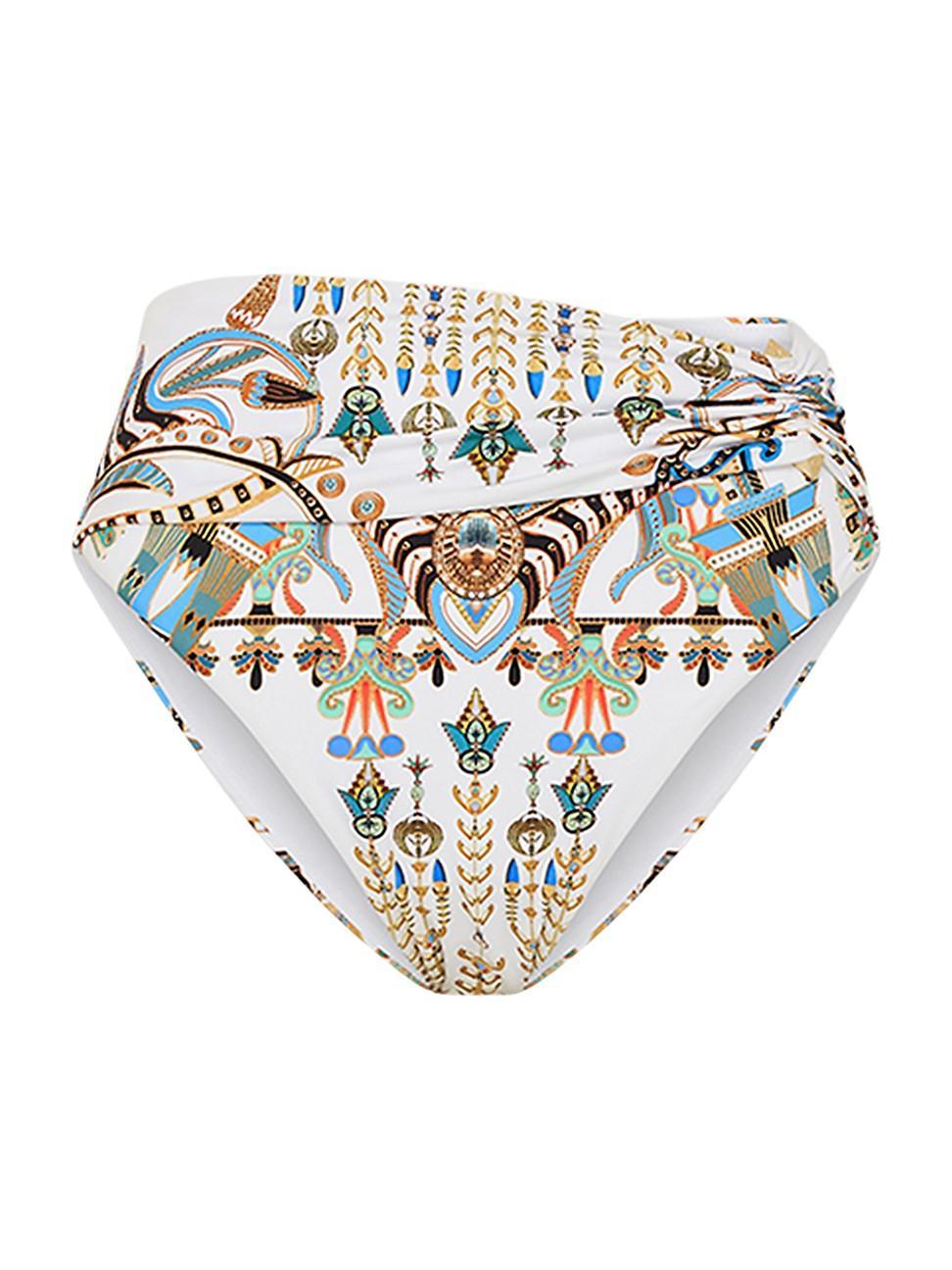 Womens Printed High-Waist Bikini Bottom Product Image