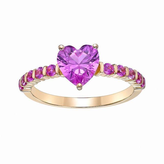 Gemminded 2 Micron 18K Gold Plated Sterling Silver Lab-Created Pink Sapphire Ring, Womens Gold Tone Product Image