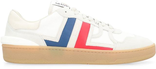 LANVIN Men's Clay Textile And Leather Low-top Sneakers In White Product Image