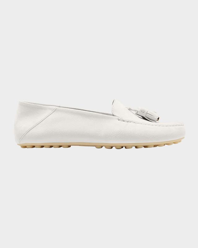 Womens Dot Sole Leather Moccasin Loafers Product Image