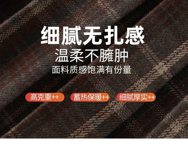 High Rise Plaid Pleated Midi A-Line Skirt Product Image