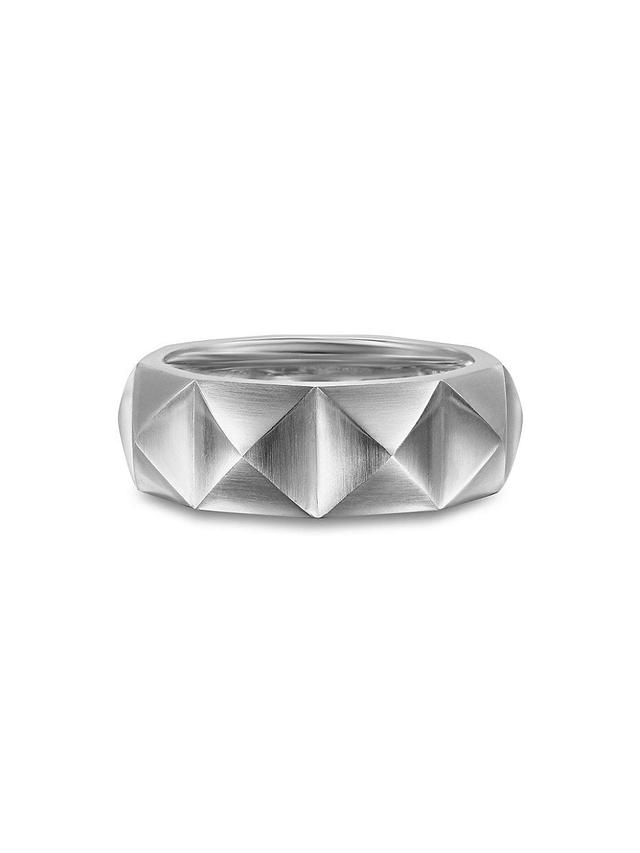 Mens Pyramid Band Ring in Sterling Silver, 8MM Product Image