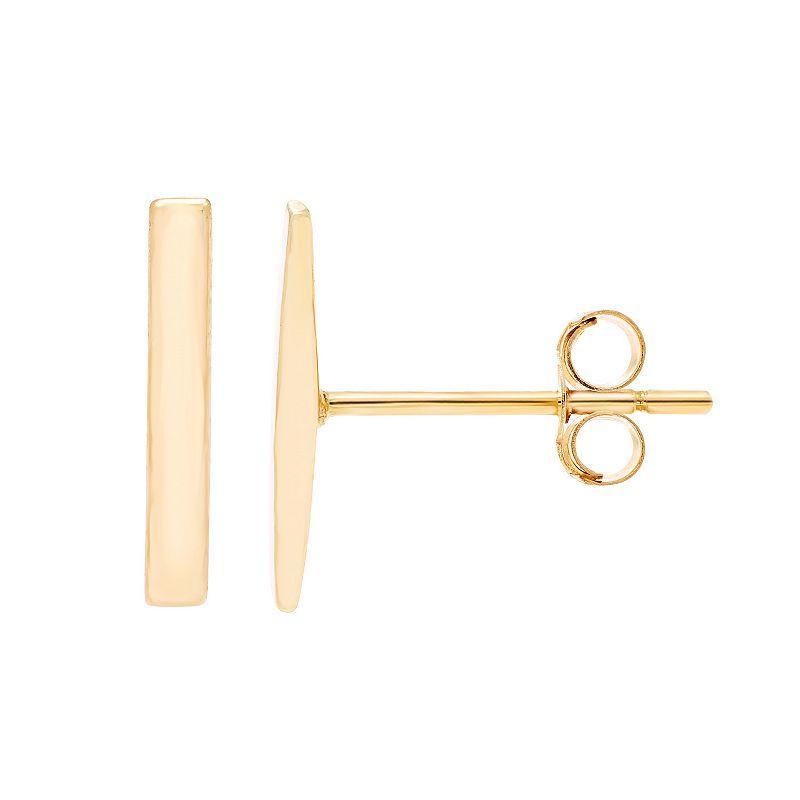 Theia Sky 14k Gold Dainty Bar Stud Earrings, Womens Product Image