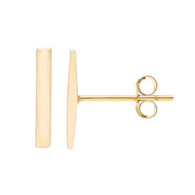 Theia Sky 14k Gold Dainty Bar Stud Earrings, Womens Product Image