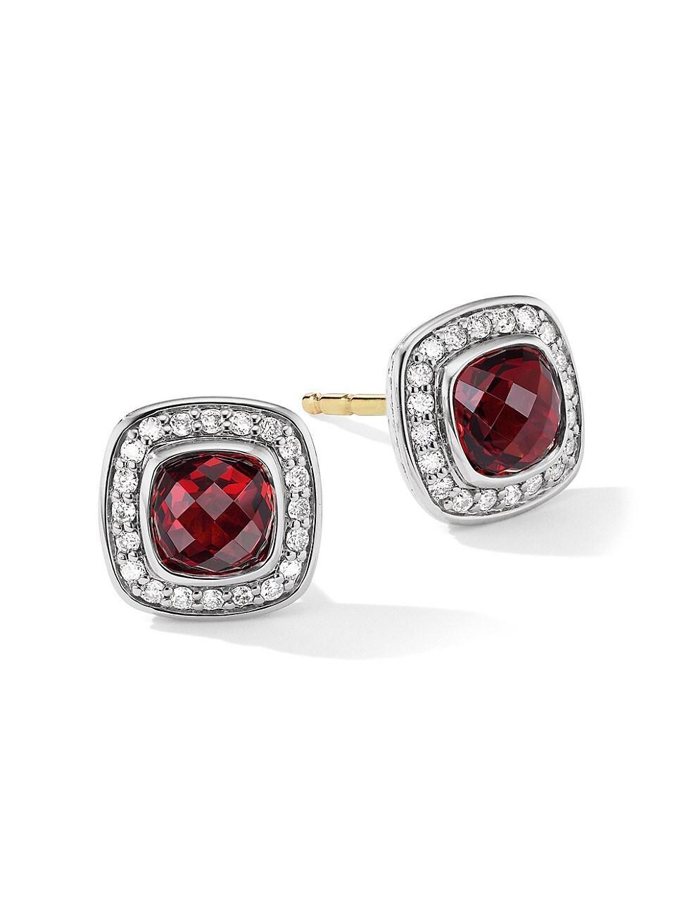 Womens Petite Albion Stud Earrings With Gemstone & Pav Diamonds Product Image