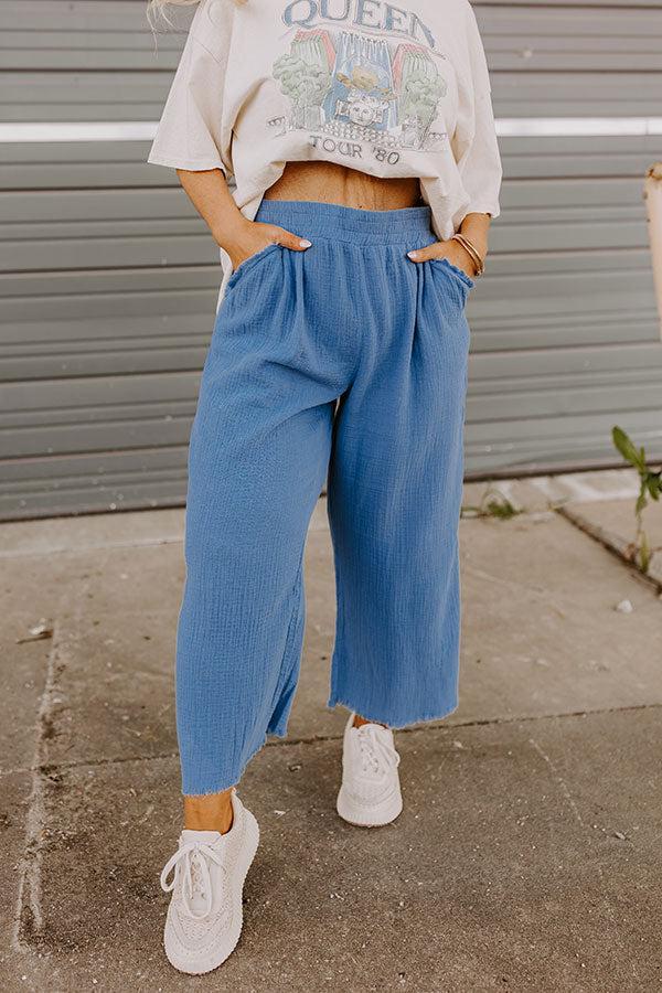 Sandy Coast High Waist Pants in Blue Curves Product Image