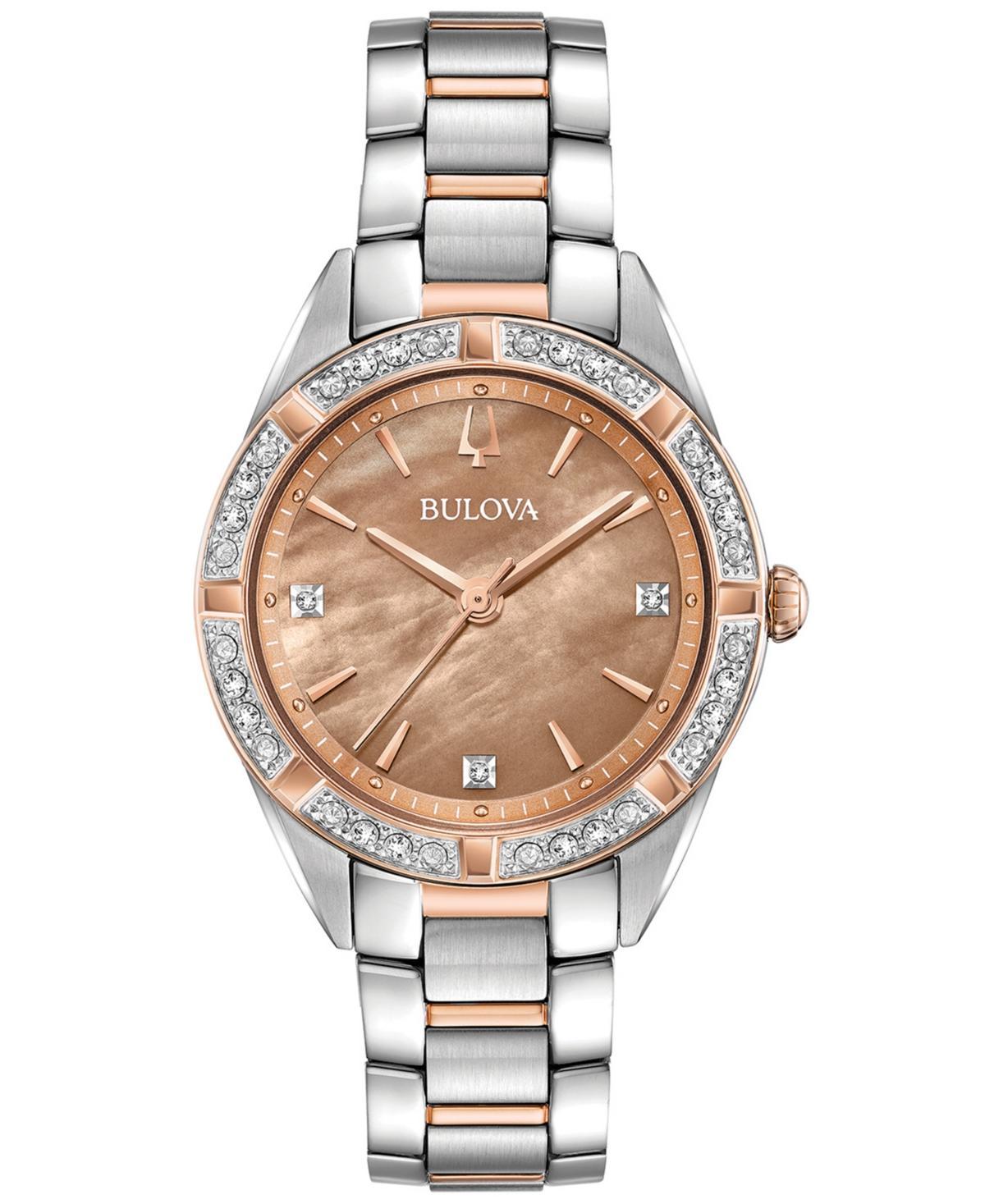 Bulova Womens Sutton Diamond (1/10 ct. t.w.) Two-Tone Stainless Steel Bracelet Watch 32.5mm - Two-Tone Product Image