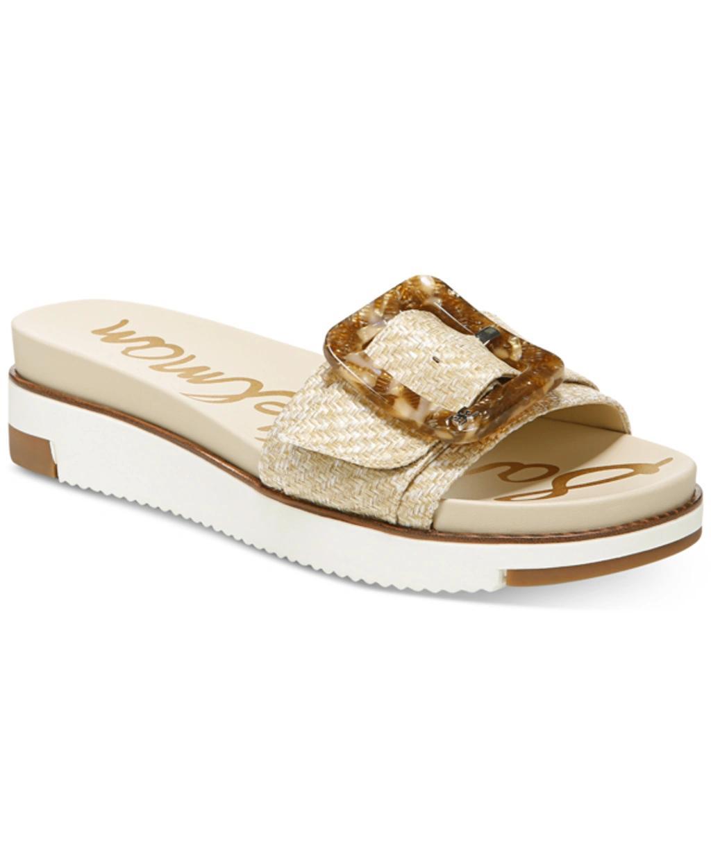 SAM EDELMAN Women's Ariane Platform Buckle Slides Women's Shoes In Eggshell Product Image