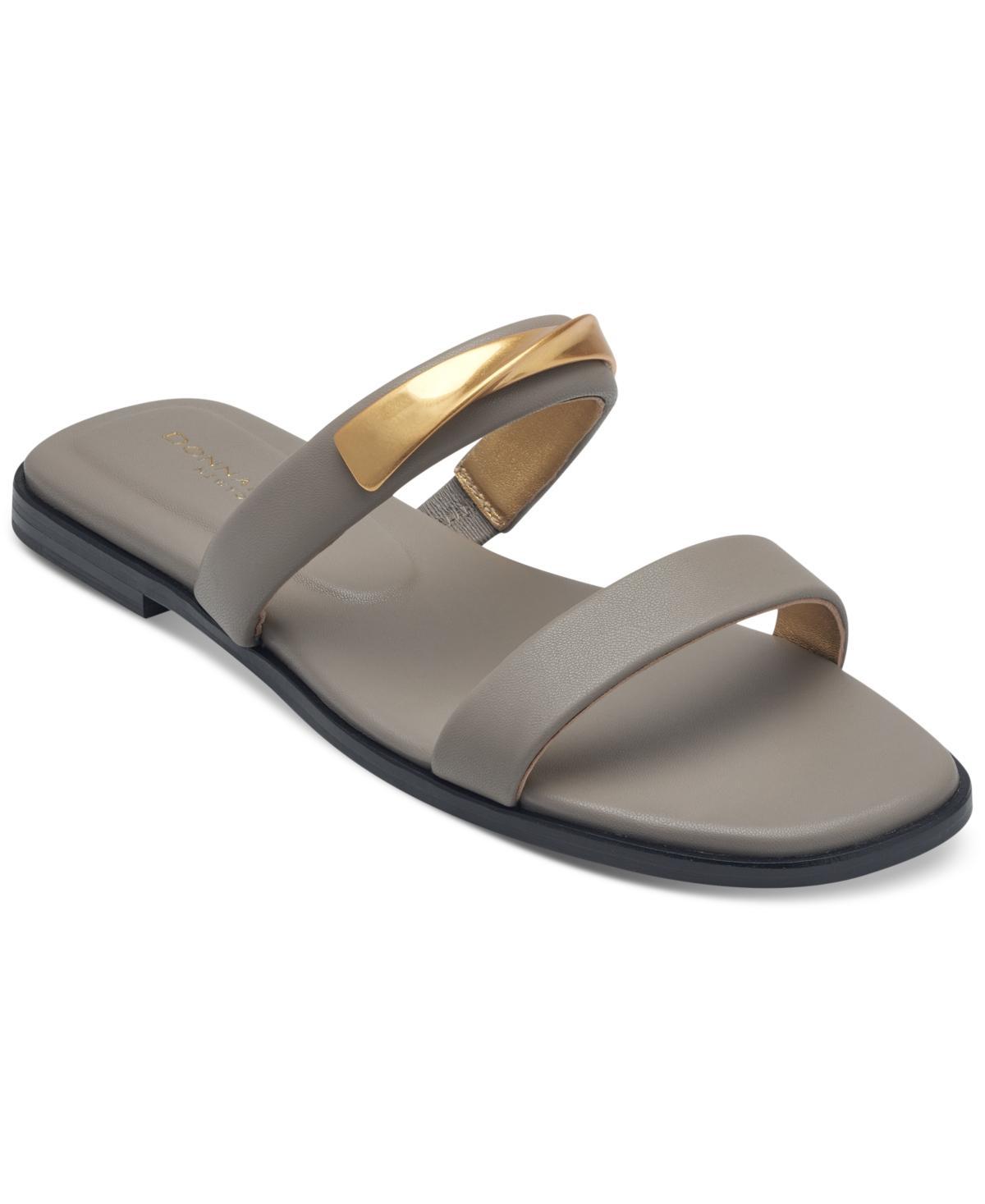 Donna Karan Womens Harmoni Double Band Slide Flat Sandals Product Image