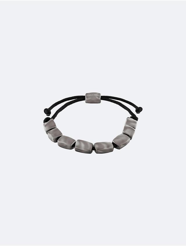 Calvin Klein Mens Organic Rectangle Shape Beaded Bracelet - Grey Product Image