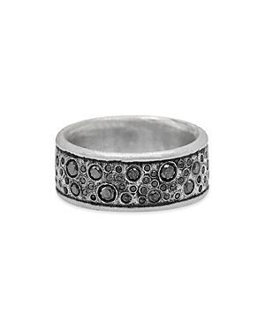 John Varvatos Mens Sterling Silver Stardust Black Diamond Band Product Image