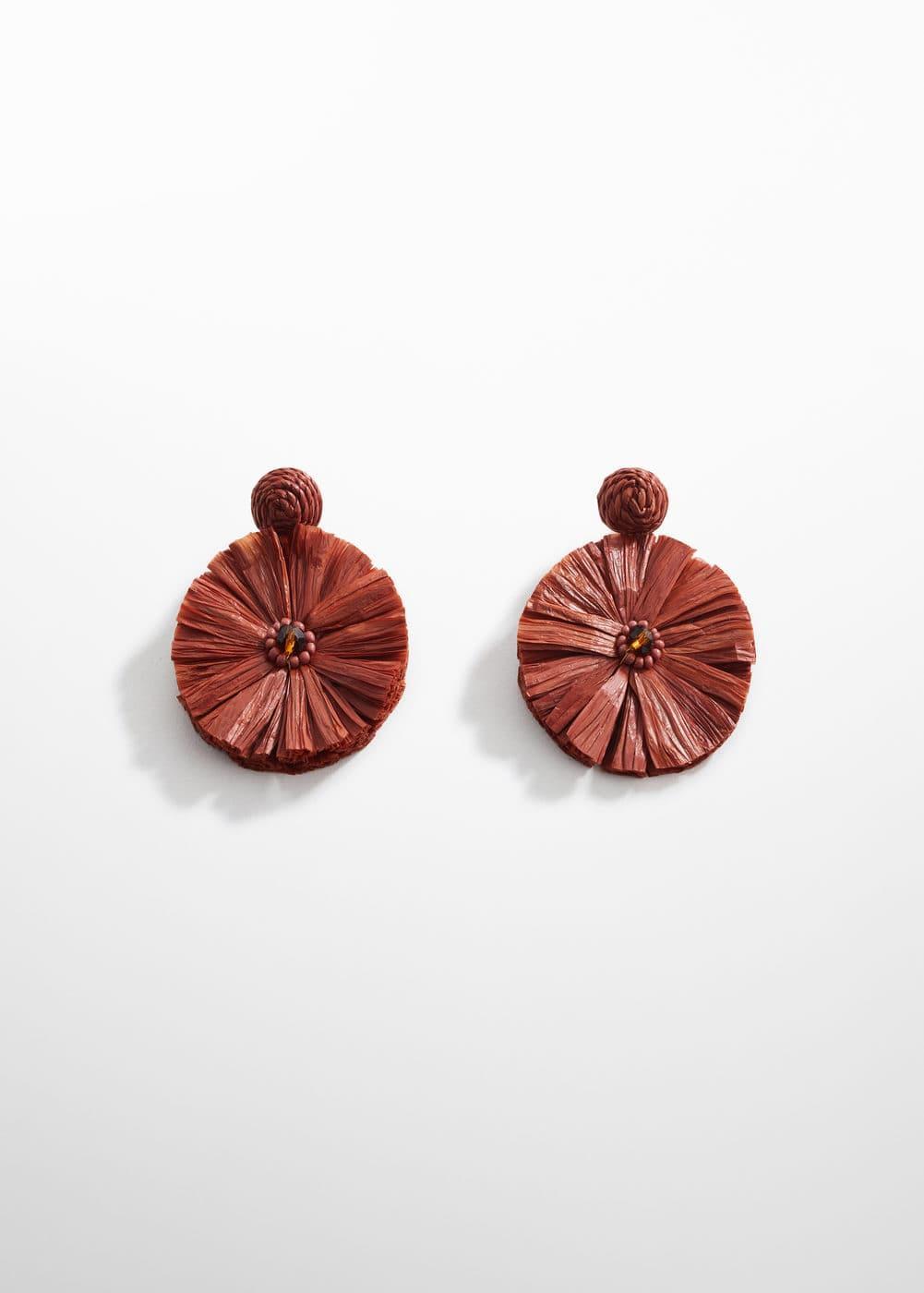 MANGO - Raffia earrings - One size - Women Product Image