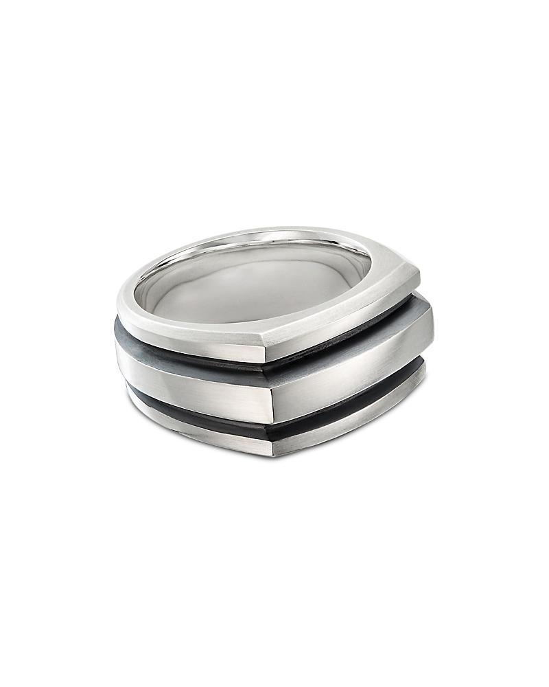 David Yurman Men's 13mm Deco Cigar Band Ring - Size: 10 - SILVER Product Image