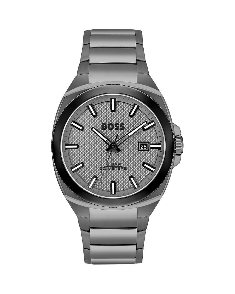 Men's Walker Quartz Basic Calendar Ionic Plated Gray Steel Watch 41mm Product Image