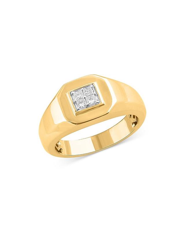 Bloomingdales Fine Collection Mens Diamond Signet Ring in 14K Yellow Gold, 0.20 ct. t. w. - Exclusive Product Image