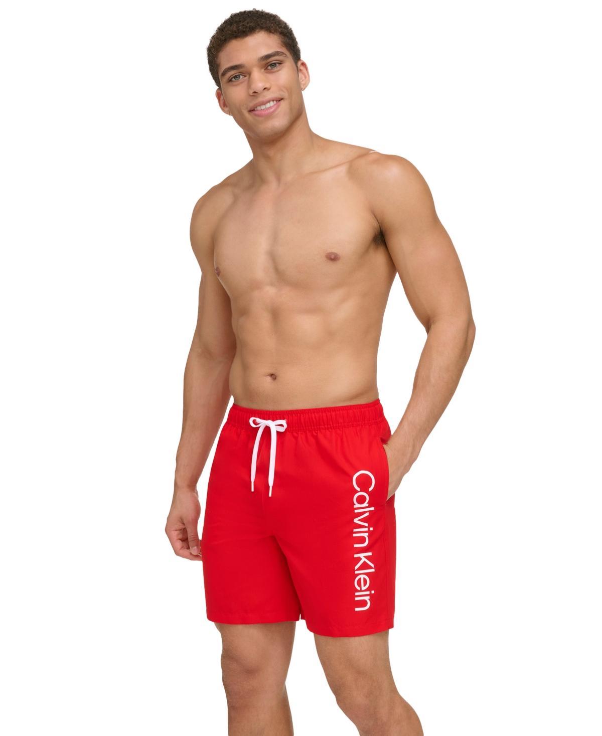 Calvin Klein Mens Core Logo-Print 7 Volley Swim Trunks, Created For Macys Product Image