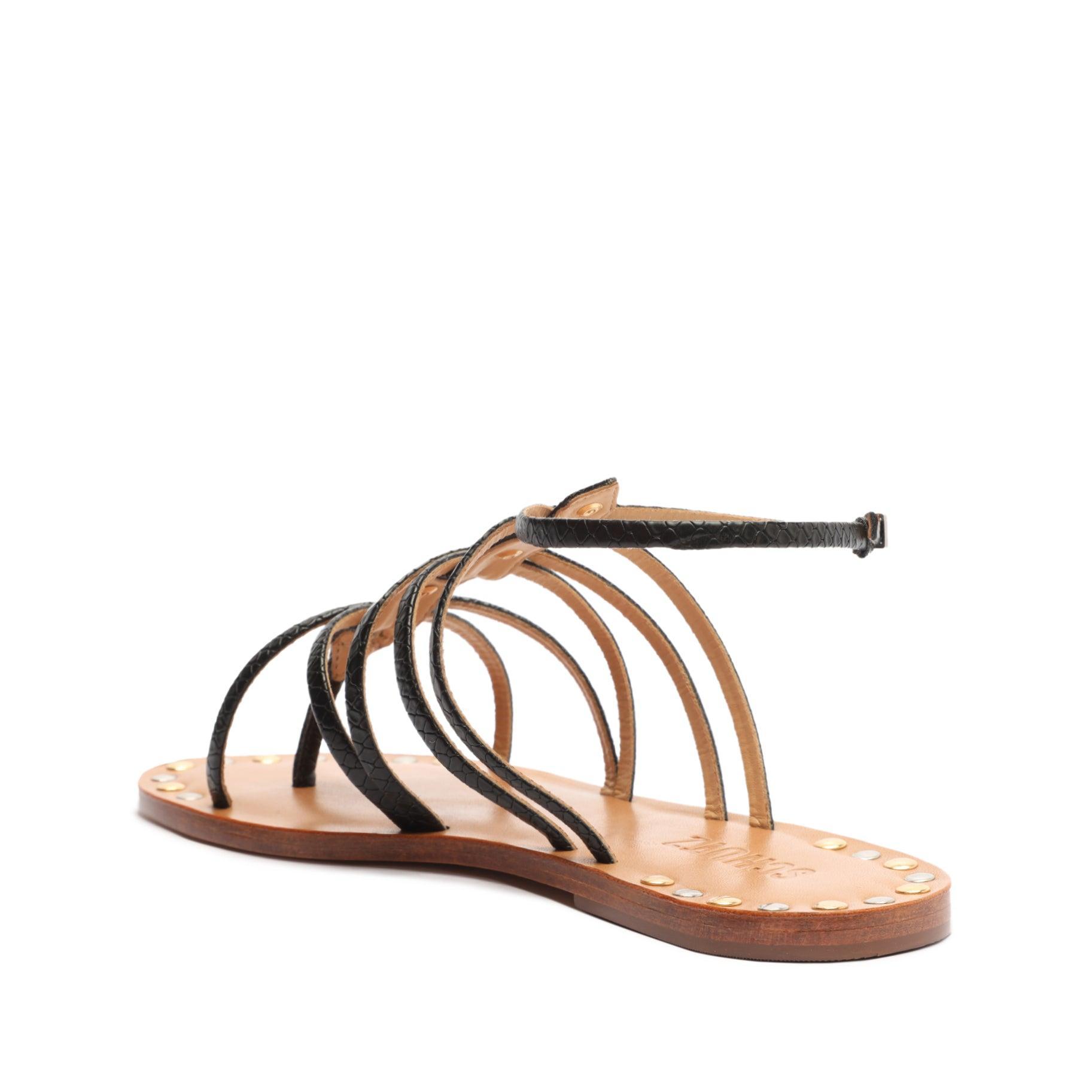 Malaya Casual Snake-Embossed Leather Sandal Female Product Image