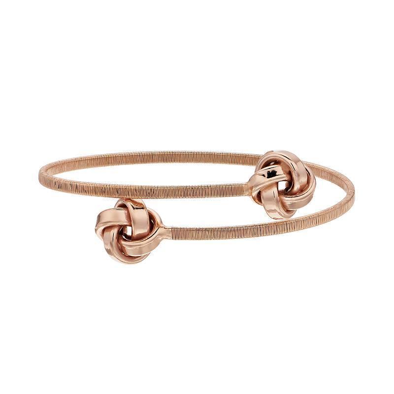 Sterling Silver Love Knot Bangle Bracelet, Womens, 14k Rose Gold Over Product Image