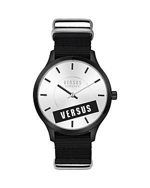 Versus By Versace Mens Less Analog Black Nylon Strap Watch Product Image