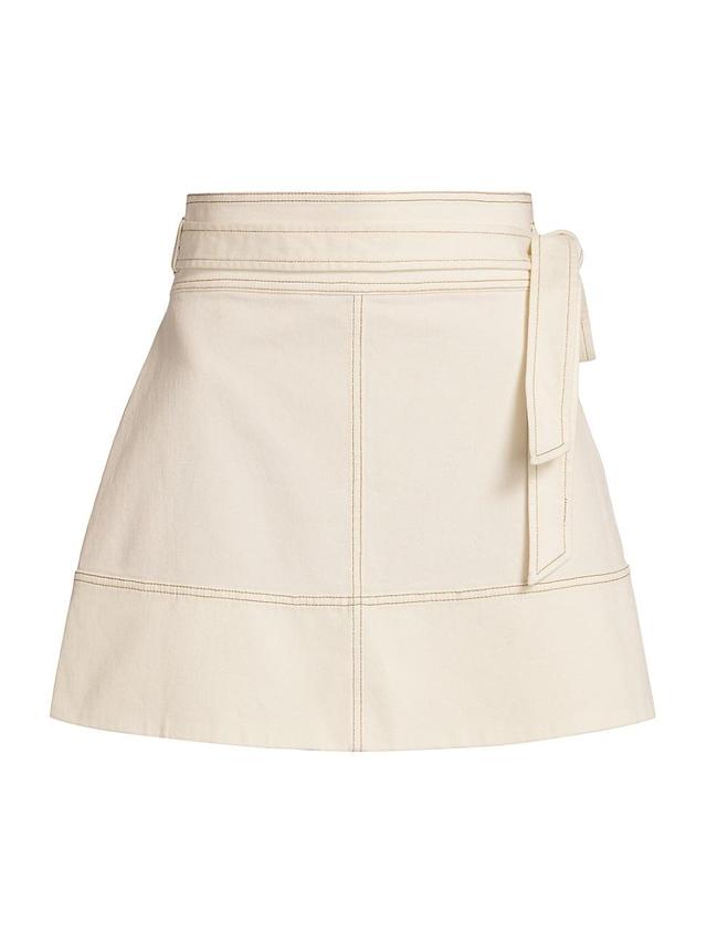 Womens Courtney Denim Tie-Waist A-Line Skirt Product Image