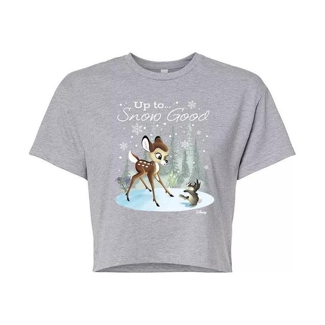 Disneys Bambi Womens Up To Snow Good Cropped Tee, Girls Product Image