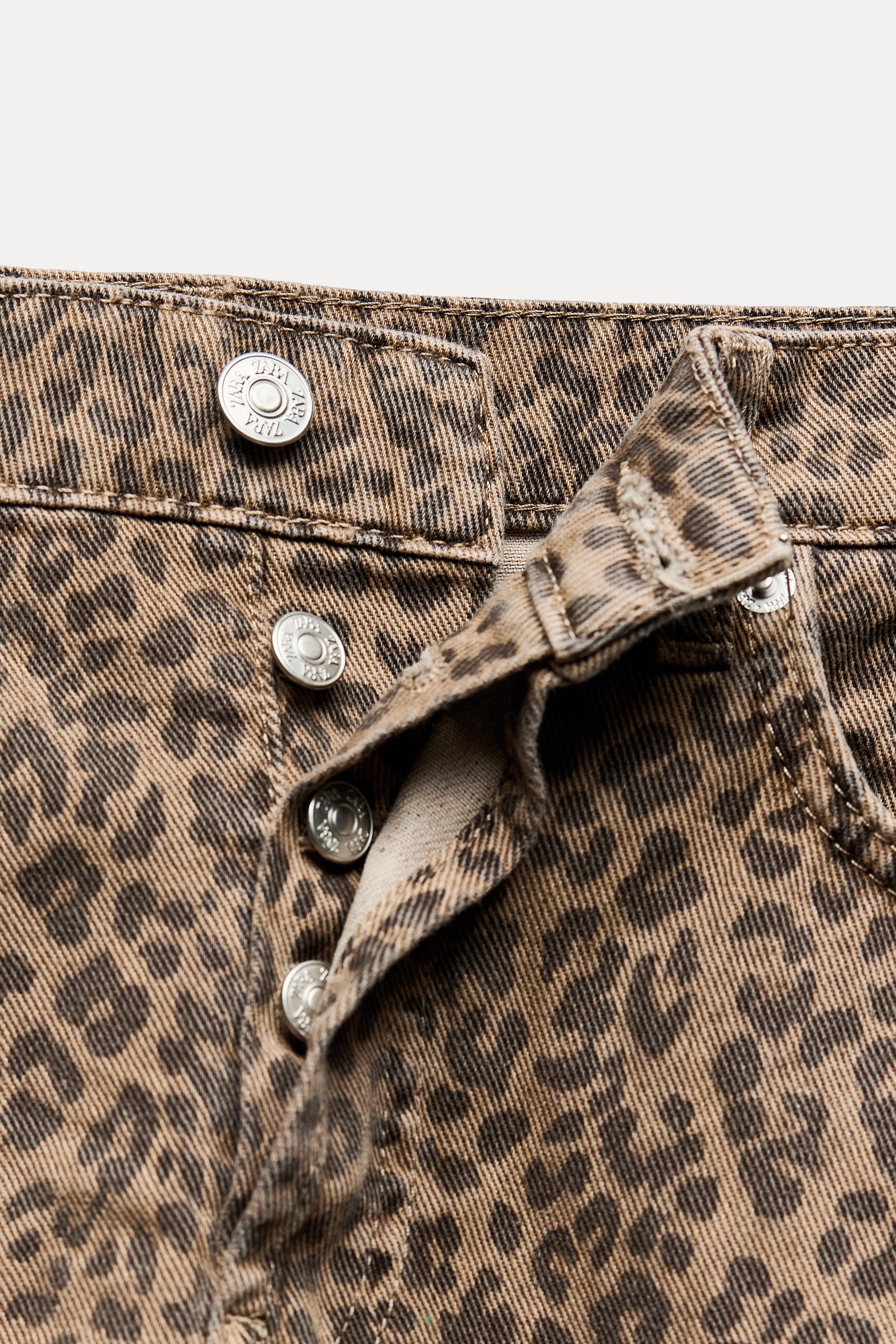 ANIMAL PRINT TRF DENIM SKIRT Product Image