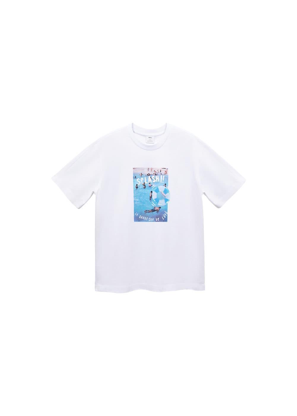 MANGO MAN - Cotton T-shirt printed with drawing whiteMen Product Image